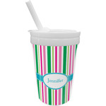 Grosgrain Stripe Sippy Cup with Straw (Personalized)