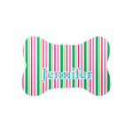 Grosgrain Stripe Bone Shaped Dog Food Mat (Small) (Personalized)