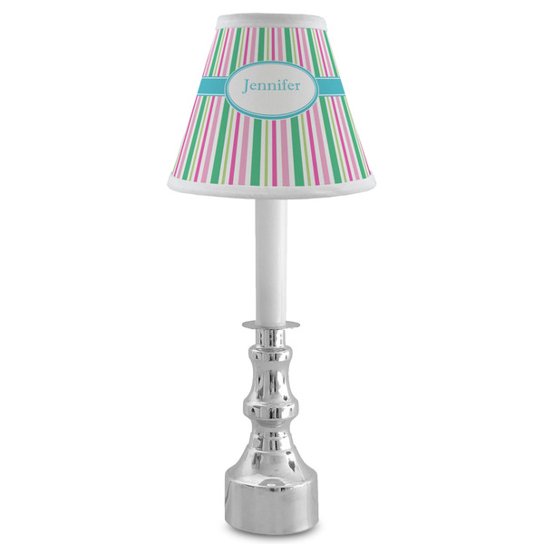 Grosgrain Stripe Small Chandelier Lamp - LIFESTYLE (on candle stick)