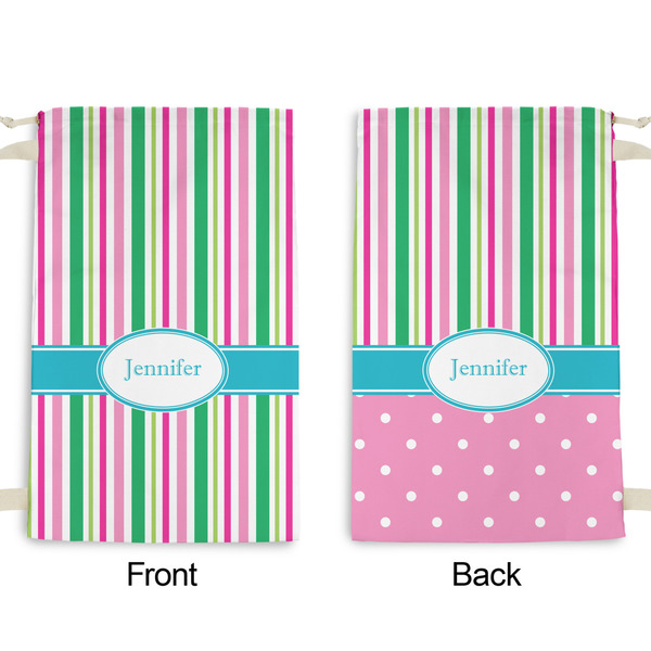 Grosgrain Stripe Small Laundry Bag - Front & Back View