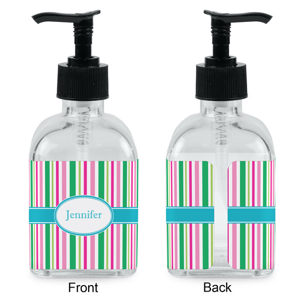 Grosgrain Stripe Glass Soap/Lotion Dispenser - Approval