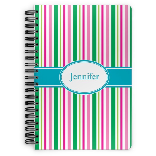 Custom Grosgrain Stripe Spiral Notebook (Personalized)