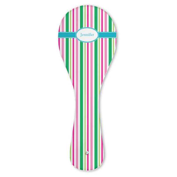 Custom Grosgrain Stripe Ceramic Spoon Rest (Personalized)