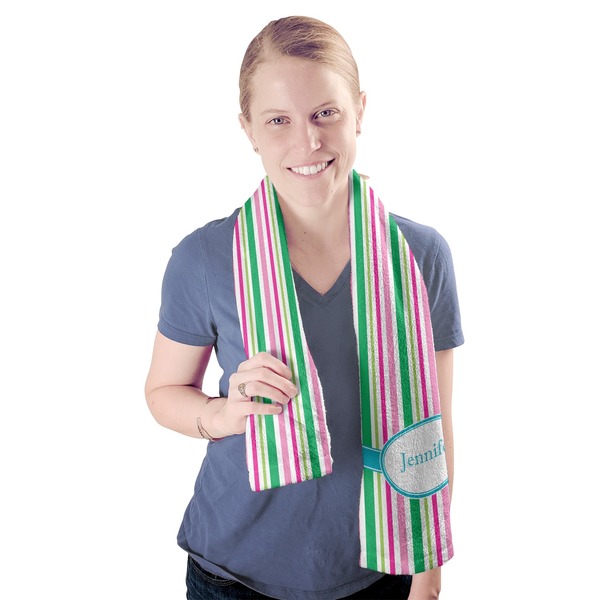 Grosgrain Stripe Sport Towel - Exercise use - Model