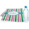 Grosgrain Stripe Sports Towel Folded with Water Bottle