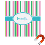 Grosgrain Stripe Square Car Magnet - 6" (Personalized)