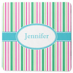 Grosgrain Stripe Square Rubber Backed Coaster (Personalized)