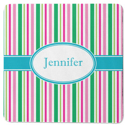 Grosgrain Stripe Square Rubber Backed Coaster (Personalized)