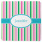 Grosgrain Stripe Square Rubber Backed Coaster (Personalized)