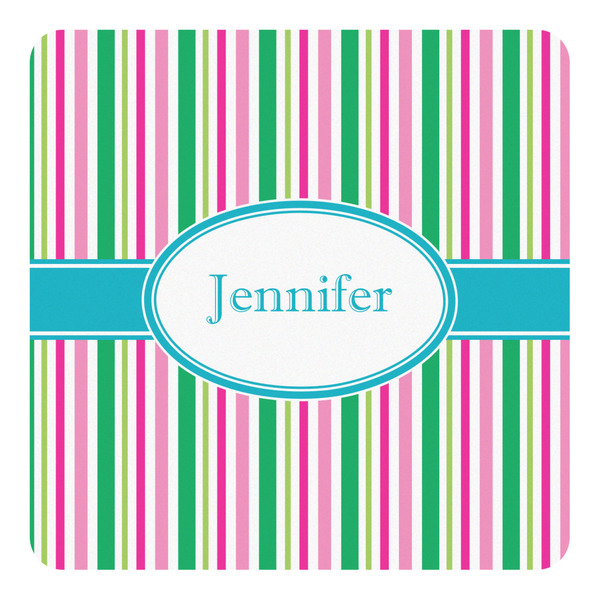 Custom Grosgrain Stripe Square Decal - Large (Personalized)