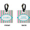 Grosgrain Stripe Square Luggage Tag (Front + Back)