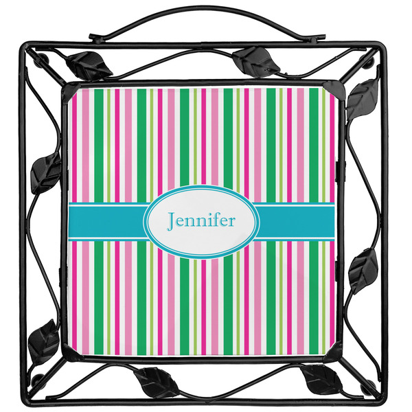 Custom Grosgrain Stripe Square Trivet (Personalized)