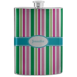 Grosgrain Stripe Stainless Steel Flask (Personalized)