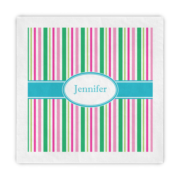 Custom Grosgrain Stripe Decorative Paper Napkins (Personalized)