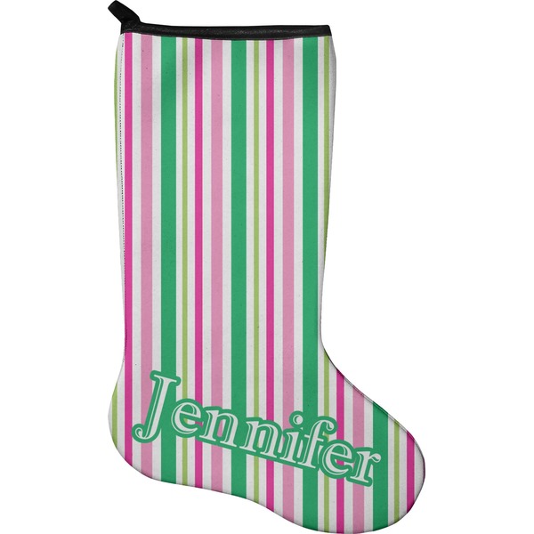Custom Grosgrain Stripe Holiday Stocking - Neoprene (Personalized)