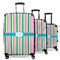 Grosgrain Stripe 3 Piece Luggage Set - 20" Carry On, 24" Medium Checked, 28" Large Checked (Personalized)