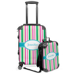 Grosgrain Stripe Kids 2-Piece Luggage Set - Suitcase & Backpack (Personalized)