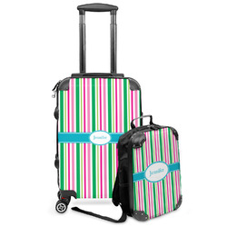 Grosgrain Stripe Kids 2-Piece Luggage Set - Suitcase & Backpack (Personalized)