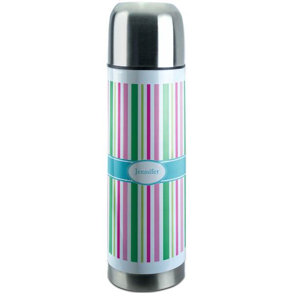 Custom Grosgrain Stripe Stainless Steel Thermos (Personalized)