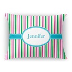 Grosgrain Stripe Rectangular Throw Pillow Case (Personalized)