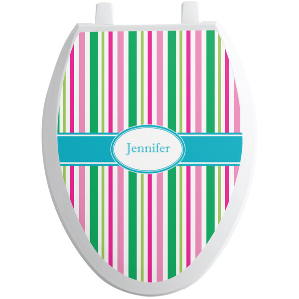 Grosgrain Stripe Toilet Seat Decal (Personalized)