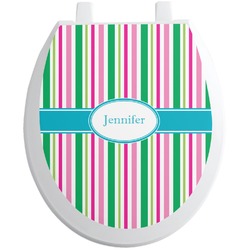 Grosgrain Stripe Toilet Seat Decal - Round (Personalized)