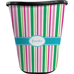 Grosgrain Stripe Waste Basket - Single Sided (Black) (Personalized)