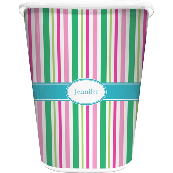 Custom Grosgrain Stripe Waste Basket (Personalized)