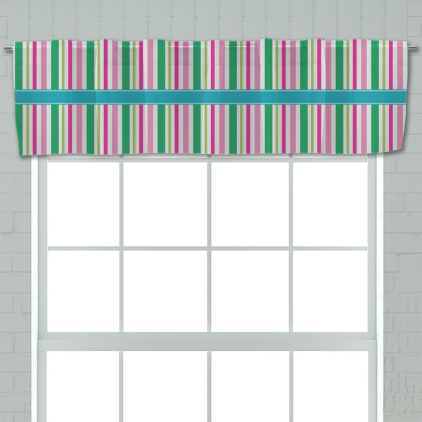 Grosgrain Stripe Valance - Closeup on window