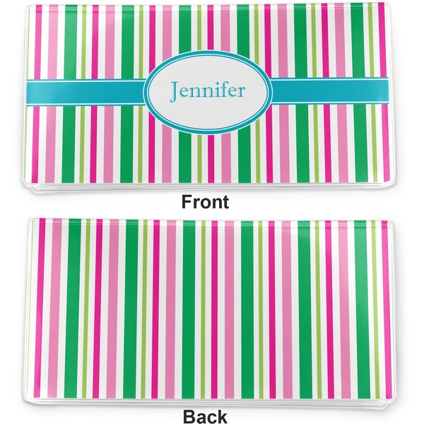 Grosgrain Stripe Vinyl Check Book Cover - Front and Back