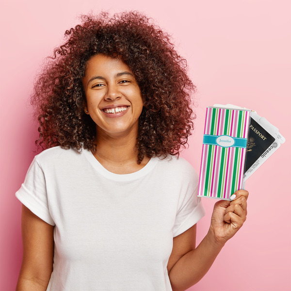 Grosgrain Stripe Vinyl Document Holder - LIFESTYLE