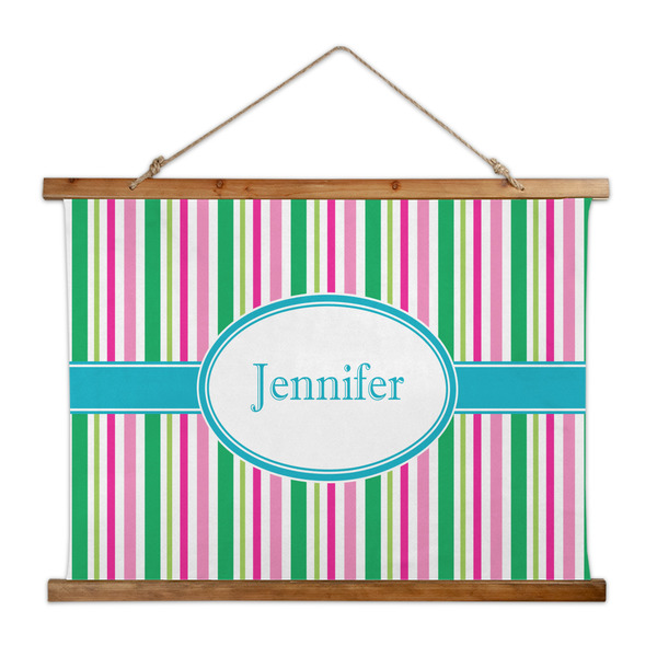 Custom Grosgrain Stripe Wall Hanging Tapestry - Wide (Personalized)
