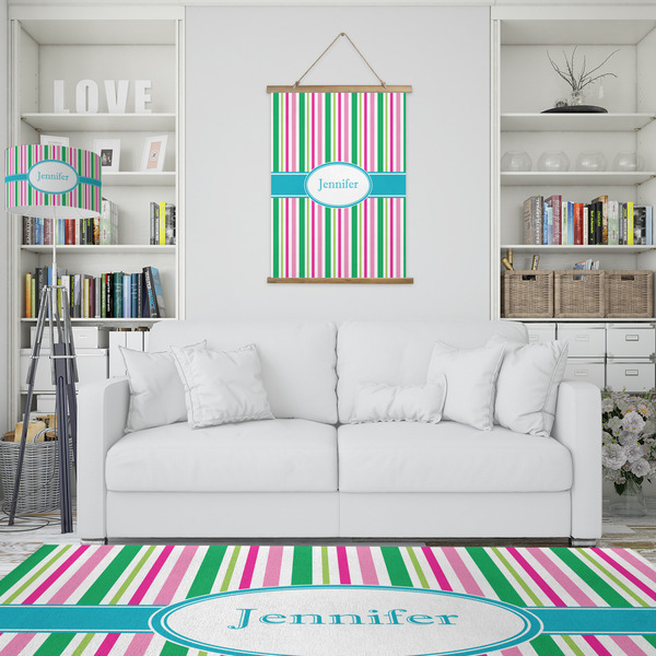 Grosgrain Stripe Wall Hanging Tapestry - Portrait - IN CONTEXT