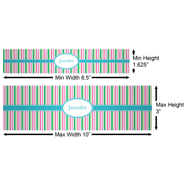 Grosgrain Stripe Water Bottle Labels w/ Dimensions