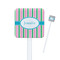 Grosgrain Stripe Square Plastic Stir Sticks - Single Sided (Personalized)