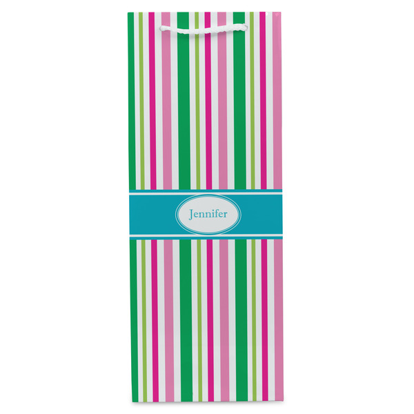 Grosgrain Stripe Wine Gift Bag - Gloss - Front