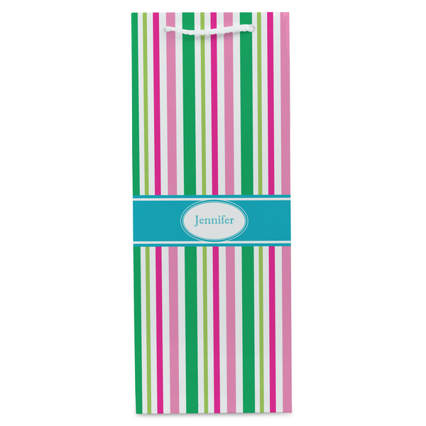 Grosgrain Stripe Wine Gift Bag - Matte - Front