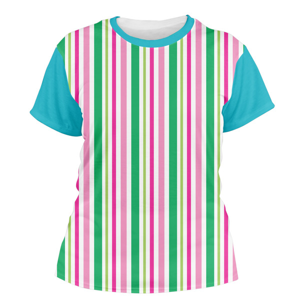 Custom Grosgrain Stripe Women's Crew T-Shirt - Medium