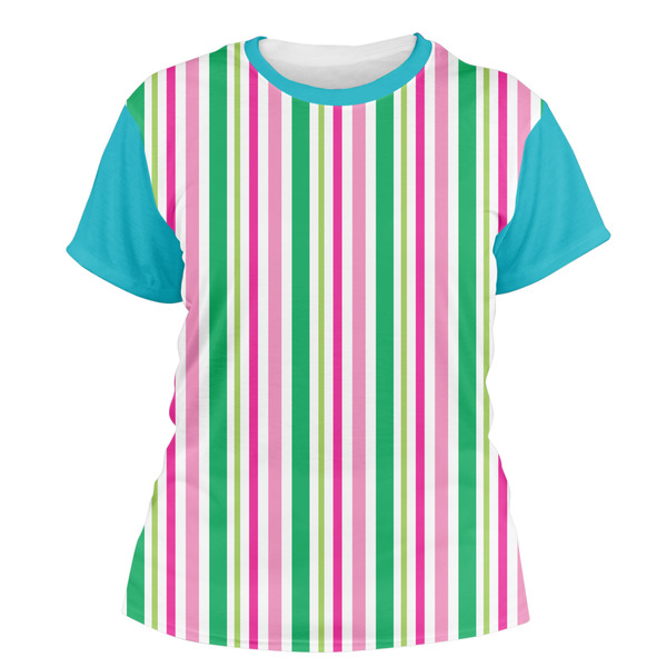 Custom Grosgrain Stripe Women's Crew T-Shirt - 2X Large