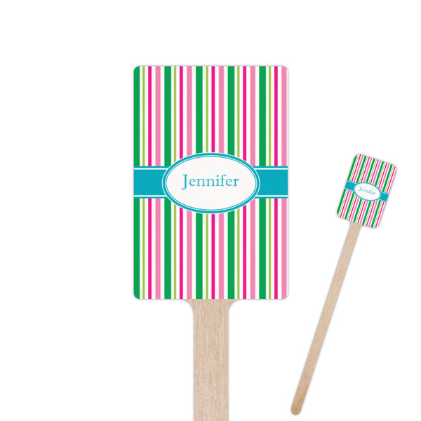 Custom Grosgrain Stripe Rectangle Wooden Stir Sticks (Personalized)