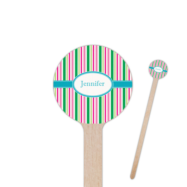 Custom Grosgrain Stripe Round Wooden Stir Sticks (Personalized)
