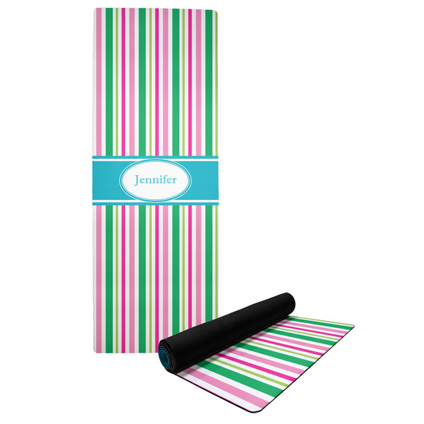 Custom Grosgrain Stripe Yoga Mat w/ Name or Text