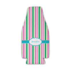 Grosgrain Stripe Zipper Bottle Cooler (Personalized)