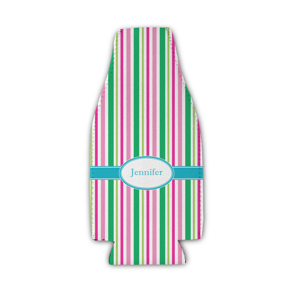 Custom Grosgrain Stripe Zipper Bottle Cooler (Personalized)