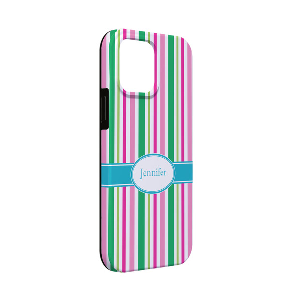 Custom Grosgrain Stripe iPhone Case - Rubber Lined - iPhone 13 Mini (Personalized)