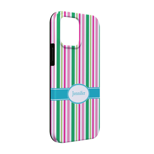 Custom Grosgrain Stripe iPhone Case - Rubber Lined - iPhone 13 Pro (Personalized)