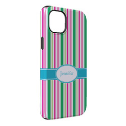 Grosgrain Stripe iPhone Case - Rubber Lined - iPhone 14 Plus (Personalized)