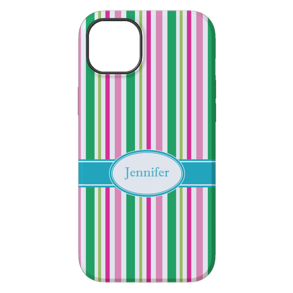 Grosgrain Stripe iPhone 14 Plus Tough Case - Back