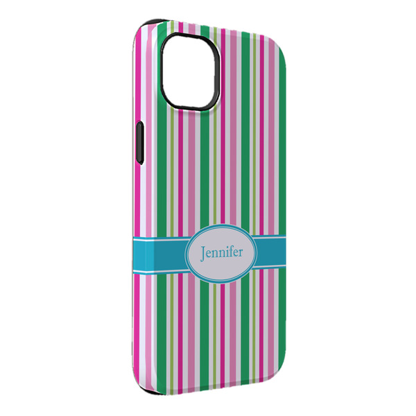 Custom Grosgrain Stripe iPhone Case - Rubber Lined - iPhone 14 Pro Max (Personalized)