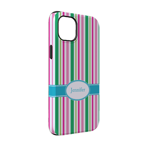 Custom Grosgrain Stripe iPhone Case - Rubber Lined - iPhone 14 Pro (Personalized)